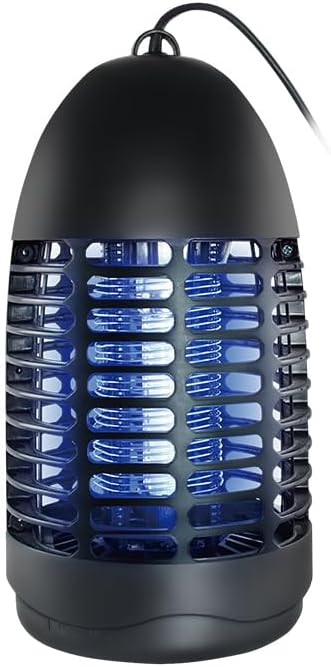 SIMON - Mata Moscas y Mosquitos Eléctrico, Lámpara Antimosquitos para Interior, Mata Moscas Electrónico, Ilumina y Mata Insectos Voladores, Cobertura de 25m², Luz LED Fluorescente de 7W, Color Negro